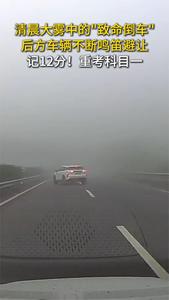 高速上倒车，还是大雾天！一次记满12分！